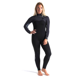 C-Skins Women's Solace 5/4mm Chest Zip Wetsuit - Anthracite/Winter/Black - Buy online today at Down the Line Surf. International shipping available.