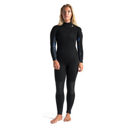 C-Skins Women's Solace 4/3mm Chest Zip Wetsuit - Raven/Unity/Green Ash - Buy online today at Down the Line Surf. International shipping available.